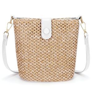Straw Crossbody Bag Straw Beach Tote Bag White Shoulder Bag :O